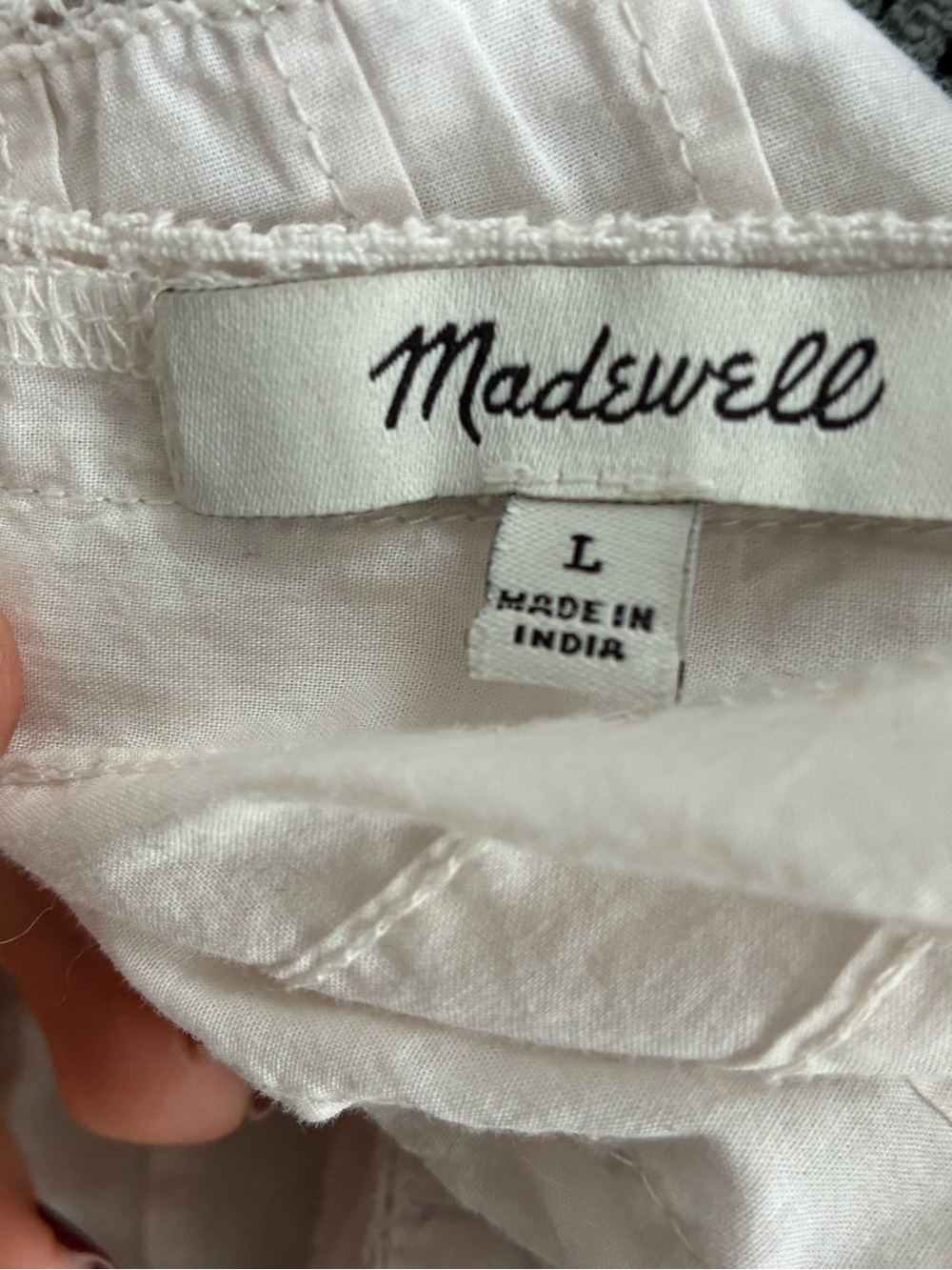 Madewell White Square-Neck Pintuck Cotton Top - Picture 5 of 5